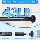 Heavy-duty Tension Curtain Rod, 47-126 Inch,Spring Closet Rod, for Windows or Shower, Easy to Install, No Drilling, No Rust, for Bathroom, Rod Diameter 1.26 Inches 32TD47-126-N-BLK