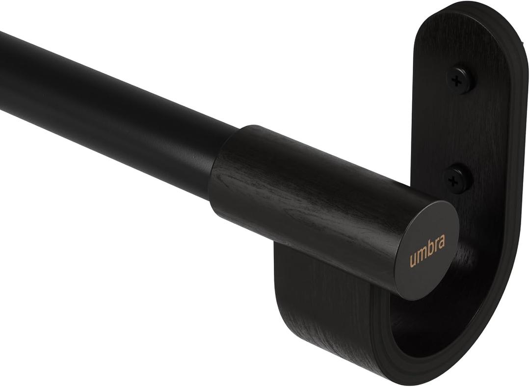 Umbra Bellwood Curtain Rod, Adjustable, 42 to 120 Inches, Black