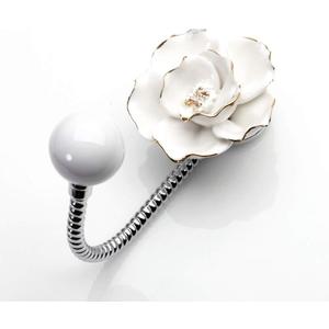 Beautiful 3D Flower Ceramic Wall Coat Hook, Chrome Decorative Robe Hook, Scarf, Bag, Towel, Hat etc for Kitchen Bathroom Office (Camellia White) Beautiful 3D Flower Ceramic Wall Coat Hook, Chrome Decorative Robe Hook, Scarf, Bag, Towel, Hat etc for Kitchen Bathroom Office (Camellia White)