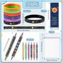 Sayglossy 30 Sets Pi Day Gift Bulk Math Silicone Bracelets Funny Mathematics Wristbands with Symbol Bookmarks and Pens Prize for Math Lover Supplies (Pi)