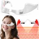 Under Eye Red Light Therapy Device, Red Light Therapy Glasses,Red 650 NM,Red Light Eye Mask for The Treatment of Eye Bags,Dark Circles,Puffiness periorbital for Treating Acne (White）