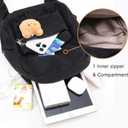 Phaoullzon Teen Girls Mini Backpack Purse Kids Canvas Small Tiny Cute Bag,Black