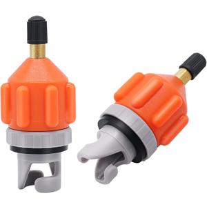 2PACK Inflatable Stand Up Paddleboard (SUP) Pump Adaptor -Universal Standard Schrader Air Valve Adapter Pumping Head Connector Converter for Inflating Boat, Kayak, Surfboard, Bed, Car Tire Orange