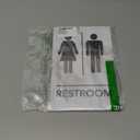 MitUSA ADA Compliant, Unisex Bathroom Room Sign, Raised Icons, & Grade 2 Braille - Includes Adhesive Strips for Easy Installation - 6" W x 9" H Made in the U.S.A. (Quartz, 1-Pack)