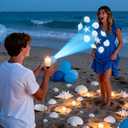 Coastal Ocean Flameless Candle Projector Light Decor Summer Seashell LED Candle Battery Operated Night Light with Remote Timer for Wedding Seaside Beach Coastal Bachelorette Birthday Room Decoration