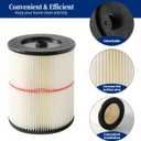2 Pack Red Stripe Cartridge Filter Compatible with Craftsman 17816 9-17816 Wet Dry Vac fit 5 Gallon and Larger Vacuum Cleaner