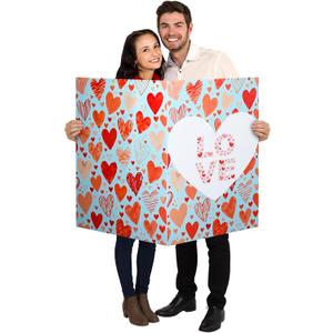 Motiskyy 35 x 47 Inches Jumbo Valentine's Day Card Love You Always Giant Huge Valentine's Day Card for Her Wife Party Supply Couple Personalized Inside Text for Anniversary Wedding Birthday Romantic