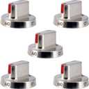 DG64-00472A Stove Knob Replacement Fit for Samsung, Stainless Steel Stove Knob Oven Knob Fit for Samsung, Replaces DG64-00473A DG64-00347A, Replacement Oven FX710BGS FX510BGS NX58F5500SS(5 Pack)