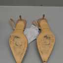 Clear Slingback Heels for Women,Pearl Kitten Heels Sparkly Rhinestone Sandals Pointy Toe Wedding Dress Shoes (8, Apricot)