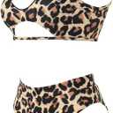 SUUKSESS Women Cutout Bikini Sets Push Up High Waisted Swimsuits 2 Piece (Brown, XL)