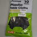 Pureegg Plastic Table Cloth Disposable - 10 Pack, Disposable Table Cloths, Graduation Decorations Class of 2025, Round Tablecloths, 84'' Black Plastic Tablecloth, Leakproof & Sturdy, Black (84" Round)