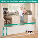 24 Inch Tall x 75 Inch Extra Wide Retractable Dog Gate for The House, Short Dog Gate to Step Over, Reinforced Mesh Puppy Gate for Doorways, Step Over Pet Gate for Stairs, Indoor/Outdoor, White