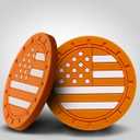 2 x 4 Pack Car Cup Coasters, Universal American Flag Non-Slip Silicone Cup Holder Inserts, Car Interior Accessories, Orange