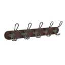 Spectrum Diversified Millbrook Wall Mount 5 Hook Wood Rack: Portable Universal Storage, Metal & Wood, Multicolored