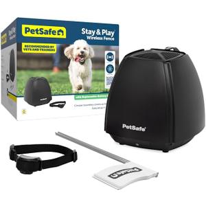 PetSafe Stay & Play Wireless Fence with Replaceable Battery Collar for Dogs
