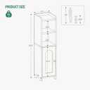Hzuaneri Bathroom Storage Cabinet, Corner Floor Cabinet with Doors and Adjustable Shelf, Narrow Toilet Paper Cabinets, Bathroom Organizer for Small Spaces, Black, BC19704X,  7.9"D x 7.9"W x 29.5"H