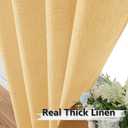 Tollpiz Short Linen Curtain Bedroom Rod Pocket Semi Sheer Curtains Burlap Light Filtering Thick Linen Drape for Living Room, 38 x 54 inches Long, Beige, Set of 2 Panels