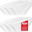 bUCLA 12 Pack Clear Plastic Serving Bowls - 20 OZ Angled Serving Bowls Disposable for Chip,Candy,Salad & Fruit - Ideal for Party & Wedding