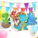 EDSPORTSHOUSE Mosaic Foil Stickers Craft Kits for Kids -Dinosaur DIY Party Favors Craft Activity,Travel Toys,Easter Basket Stuffers,Birthday Gifts for Girls Boys Ages 3,4,5,6,7,8