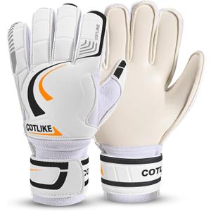 Soccer Goalkeeper Gloves - Soccer Goalie Gloves for Kids Boys Girls Youth & Adult, 4+3MM Super Grip Latex Football Goalie Gloves, Guantes De Portero for Training & Match (6, White)