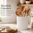Handcrafted Cooking Utensil Holder, Extra-Large Crock, White