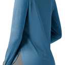 WILLIT Women's Long Sleeve Workout Tops Running Athletic Quick Dry Shirts Lightweight Yoga Gym T-Shirts UPF 50+ (Blue, XL)