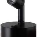 LUMINTURS 3W LED Spotlight Adjustable Light Battery-Powered Lamp On/Off Button Cabinet Black Finish Pure White