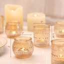 32 Pcs Gold Candle Holders- Gold Centerpieces for Wedding Table Decor, Assorted Votive Candle Holders for Wedding Table Decor, Rehearsal Dinner, Engagement, Birthday Party Decorations