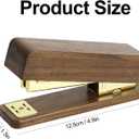MultiBey Walnut Wood Stapler for Desk - Natural Woodgrain Stapler 25 Sheet Capacity with 1000 Staples, Jam Free, Retro Business Desktop Staplers Desk Accessories for Office Home School