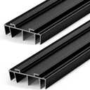 Pangda 2 Pcs Under Door Seal Door Bottom Seal 36" Long 1 3/4" Wide Kerf Strip Weather Stripping Sweep Draft Stopper Channel Replacement with Fins Vinyl Draft Blocker for Exterior Interior Home(Black)