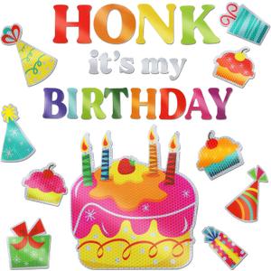 Frienda 27 Pieces Birthday Car Decoration Colorful Reflective Automotive Happy Birthday Magnets for Car Refrigerator Metal Surface Decoration