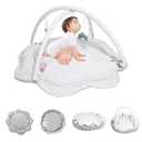 5in1 Baby Play Gym and Tummy Time Mat  Thick & Plush Baby Play Mat with 6 Sensory Toys, Convertible Activity Center for Newborn to Toddler, Ball Pit (No Balls Included) & Pet Cushion  Grey