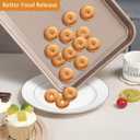 SS&CC Nonstick Baking Sheet Pan Set of 3, 0.8mm Carbon Steel Cookie Sheets for Oven - Half/Quarter/Jelly Roll Pans with Diamond Texture, PFOA-Free & Oven Safe (17.5x12, 15.5x10.2, 13.5x9.5 Inch) (Gold)