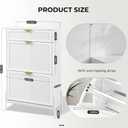 Shoe Cabinet Storage with 2 Flip Drawers, Narrow Hidden Shoes Organizer Cabinet for Entryway, Freestanding Slim Shoe Rack Front Door Entrance(White), Medium