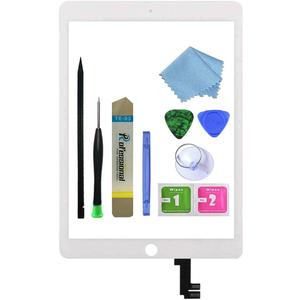 for White iPad Air 2 2nd Generation Touch Screen Digitizer Glass Replacement Modle A1566 1567 with Adhesive+Tool Repair Kit (Only for Professional Person,Not Include LCD)