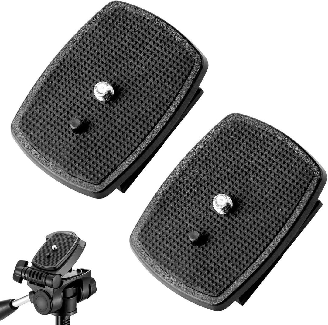 2-Pack Universal 43x43mm Quick Release Plate Set for Velbon Tripods,