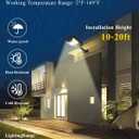Solar Street Lights Outdoor 20000LM, Solar Powered LED Flood Light with Motion Sensor & Remote Control, Dusk to Dawn Security Lighting, 3 Color Modes, Wide Angle for Parking Lot Yard, 2 Pack