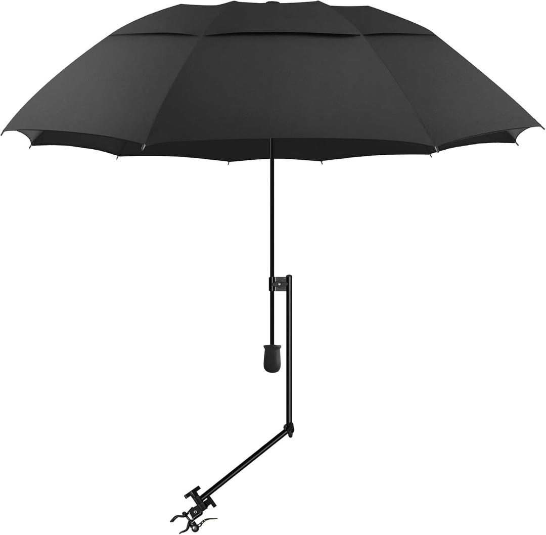 UPF 50+ Beach Umbrella with Adjustable Universal Clamp