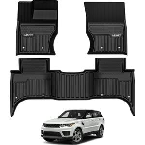 LASFIT Floor Mats Fit for Land Rover Range Rover Sport 2014-2022, Custom Fit TPE All Weather Waterproof Floor Liners 1st & 2nd Row Car Mats, Black, Easy to Clean