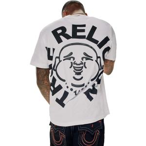 True Religion Mens Short Sleeve Buddha Face Tee Men's T-Shirts, Graphic Tees for Men (Large)