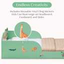 Delta Children Safari Wood Floor Toddler Bed with Reusable Stickers, Green