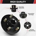 2 Sets 3500Lbs Trailer Hub Kit 5 Bolt 4.5", Premium 5 Lug Trailer Hubs Fit 1"-1/16" to 1-3/8" #84 Trailer Spindle, Heavy Duty Boat Trailer Idler Hub Assembly (Only for Tapered Spindle)