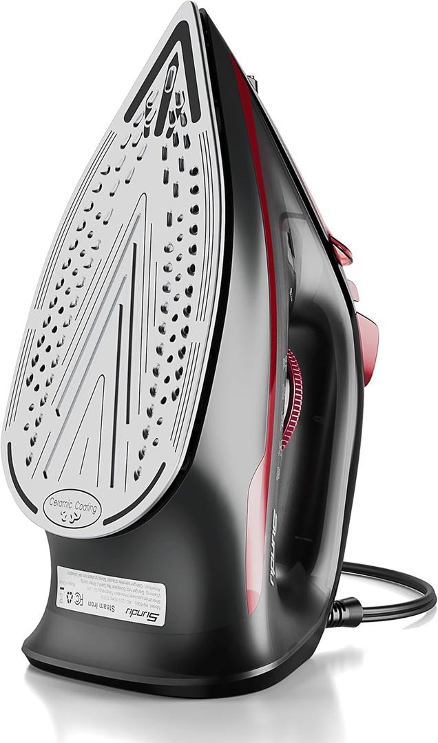 Sundu Steam Iron for Clothes with Rapid Heating Ceramic Coated Soleplate, 1500W, Auto-Off Safety, Burst of Steam, Self-Clean, Anti-Calc, Anti-Drip 300ml Water Tank for Clothes Ironing Terra cotta
