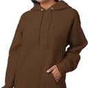 Hanes Men's EcoSmart Hoodie, Midweight Fleece, Pullover Hooded Sweatshirt (Brown, XL)