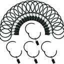 Curtain Rings with Clips 1.5 Inch Interior Diameter Openable 24 Pack Rustproof Metal Hangers Ring Decorative Drapery Vintage Black TXZWJZ