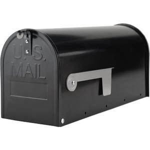 Black Post-Mount Mailboxes for Outside, RAINHOL Metal Mailbox, Galvanized Steel Outside Mail Boxes, Medium Capacity, 19 x 8.7 x 6.7 Inches