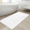SHACOS Super Soft Bathroom Runner Rugs 20x47 inch Non Slip Washable Bath Rugs for Bathroom Tub Shower Bath Mats Floor Mats Decor Accessories, White 1'8" x 3'11"