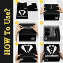 36Pcs Groomsmens Gifts Set of 6,Groom Best Man Groomsmen Proposal Box Gifts,2oz Shot Glasses,Oxford Bags,Black Sunglasses,Bottle Openers,Socks,Wedding Bachelor Party for Groomsmen