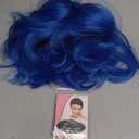 Rose bud Blue Bob Wig with Fringe 12 Inch Short Straight Costume Wigs for Women Cosplay Party Halloween Color Blue