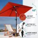 AreShark 6.5' x 10' Rectangular Patio Umbrellas for Outdoor, Outdoor Table Umbrella, Large Outdoor Patio Umbrellas with 6 Sturdy Ribs for Pool, Garden, Deck & Market (Orange)